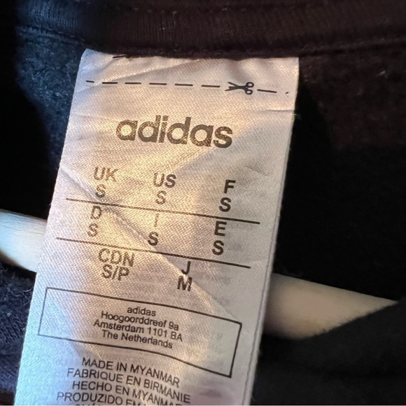 Adidas Essentials Colorblock Spell Out Hoodie Men's S Black White Sweatshirt - Picture 6 of 9